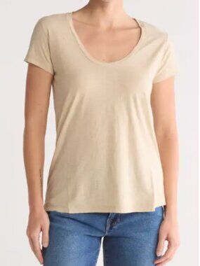 James Perse Deep Curved V-Neck T-Shirt